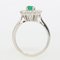 French Emerald Diamonds 18 Karat White Gold Daisy Ring, 1960s, Image 11