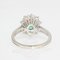 French Emerald Diamonds 18 Karat White Gold Daisy Ring, 1960s 10