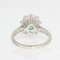 French Emerald Diamonds 18 Karat White Gold Daisy Ring, 1960s, Image 10