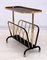 Small Italian Brass Side Table / Magazine Rack, 1970s, Image 3