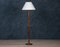 Lámpara de pie danesa de teca y latón, años 60, Imagen 1