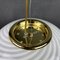 Italian Retro Swirl Glass Pendant Lamp in White & Gold, 1970s 10