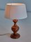 French Modern Oak Table Lamp with Ivory Shade, 1950s 8