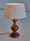 French Modern Oak Table Lamp with Ivory Shade, 1950s, Image 8