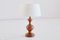 French Modern Oak Table Lamp with Ivory Shade, 1950s 2