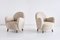 Fauteuils en Peau de Mouton & Hêtre par Thorald Madsen, Danemark, 1930s, Set de 2 3