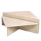 Postmodern Architectural Triangular Travertine Coffee Tables by Up & Up, 1970, Set of 2 1