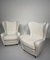 Wood and Bouclé Fabric Armchairs, 1950s, Image 1