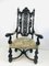 Antique Baroque Carved High Back Throne Armchair 25