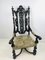 Antique Baroque Carved High Back Throne Armchair 22
