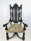 Antique Baroque Carved High Back Throne Armchair, Image 1