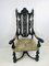 Antique Baroque Carved High Back Throne Armchair, Image 32