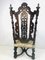 Antique Baroque Carved High Back Throne Armchair 30