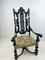 Antique Baroque Carved High Back Throne Armchair 33
