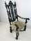 Antique Baroque Carved High Back Throne Armchair 27