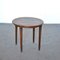 Table Basse Ronde en Bois sur Quatre Pieds avec Incrustation Usinée, 1960s 5