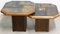 French Wood & Slate Stone Gigogne Coffee Table, 1980s, Set of 2 1
