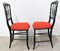 Chaises Napoleon III Rouges, Fin 19ème Siècle, France, Set de 2 3