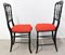 French Napoleon III Red Chairs, Late 19th Century, Set of 2 3