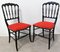 French Napoleon III Red Chairs, Late 19th Century, Set of 2 2