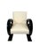 Art Deco Club Chairs in Black Piano Lacquer and Cream-White Fabric, France, 1930s, Set of 2 7