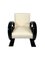 Art Deco Club Chairs in Black Piano Lacquer and Cream-White Fabric, France, 1930s, Set of 2, Image 7