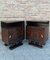 Mid-Century Brutalist Spanish Nightstands with Carved Door and Open Shelf, Set of 2 3