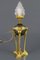 Empire Style Bronze and Flame Shaped Glass Shade Table Lamp, 1920s 3