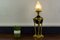 Lampada da tavolo in stile Impero in bronzo e vetro a forma di fiamma, anni '20, Immagine 8