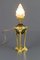 Empire Style Bronze and Flame Shaped Glass Shade Table Lamp, 1920s 4