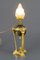 Empire Style Bronze and Flame Shaped Glass Shade Table Lamp, 1920s 2