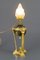 Empire Style Bronze and Flame Shaped Glass Shade Table Lamp, 1920s, Image 2