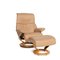 Beigefarbener Ledersessel von Stressless 1