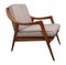 Scandinavian Wood and Fabric Armchair, 1960s 1