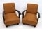 Italian Art Deco Walnut Armchairs, Early 20th Century, Set of 2 2