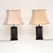 Vintage Lacquered Chinoiserie & Brass Table Lamps, Set of 2 9