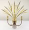 French Brass & Steel Bulrush Wall Sconce from Maison Baguès, 1950s, Image 1