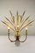 French Brass & Steel Bulrush Wall Sconce from Maison Baguès, 1950s 4