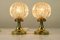 Vintage Amber Glass Ball Bedside Lamps on Tulip Stand, 1960s, Set of 2 4
