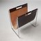 Dutch Leather Magazine Rack from Brabantia, 1970s 3