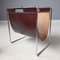 Dutch Leather Magazine Rack from Brabantia, 1970s 1