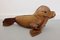 Pouf da bambino vintage in pelle con foca, anni '50, Immagine 1