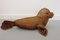 Pouf da bambino vintage in pelle con foca, anni '50, Immagine 3