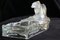 Czechoslovakian Art Deco Clear & Satin Glass Bowl with Polar Bear Couple on Ice Floe, 1940s 4