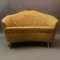 Geschwungenes Vintage Sofa mit vergoldeten Messingbeinen von Guglielmo Veronesi für Isa Bergamo 1