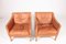 Danish Patinated Leather Lounge Chairs by Børge Mogensen for Fredericia, 1960s, Set of 2 8