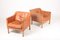Danish Patinated Leather Lounge Chairs by Børge Mogensen for Fredericia, 1960s, Set of 2, Image 6
