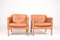 Danish Patinated Leather Lounge Chairs by Børge Mogensen for Fredericia, 1960s, Set of 2 1