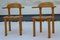 Danish Rainer Daumiller Style Brutalist Rustic Chairs with Beechwood Armrests, 1970s, Set of 2 1