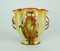 Große Bunte Art Deco Vase mit Fließender Glasur & Uran Glasur von Dümler & Breiden, 1930er 1